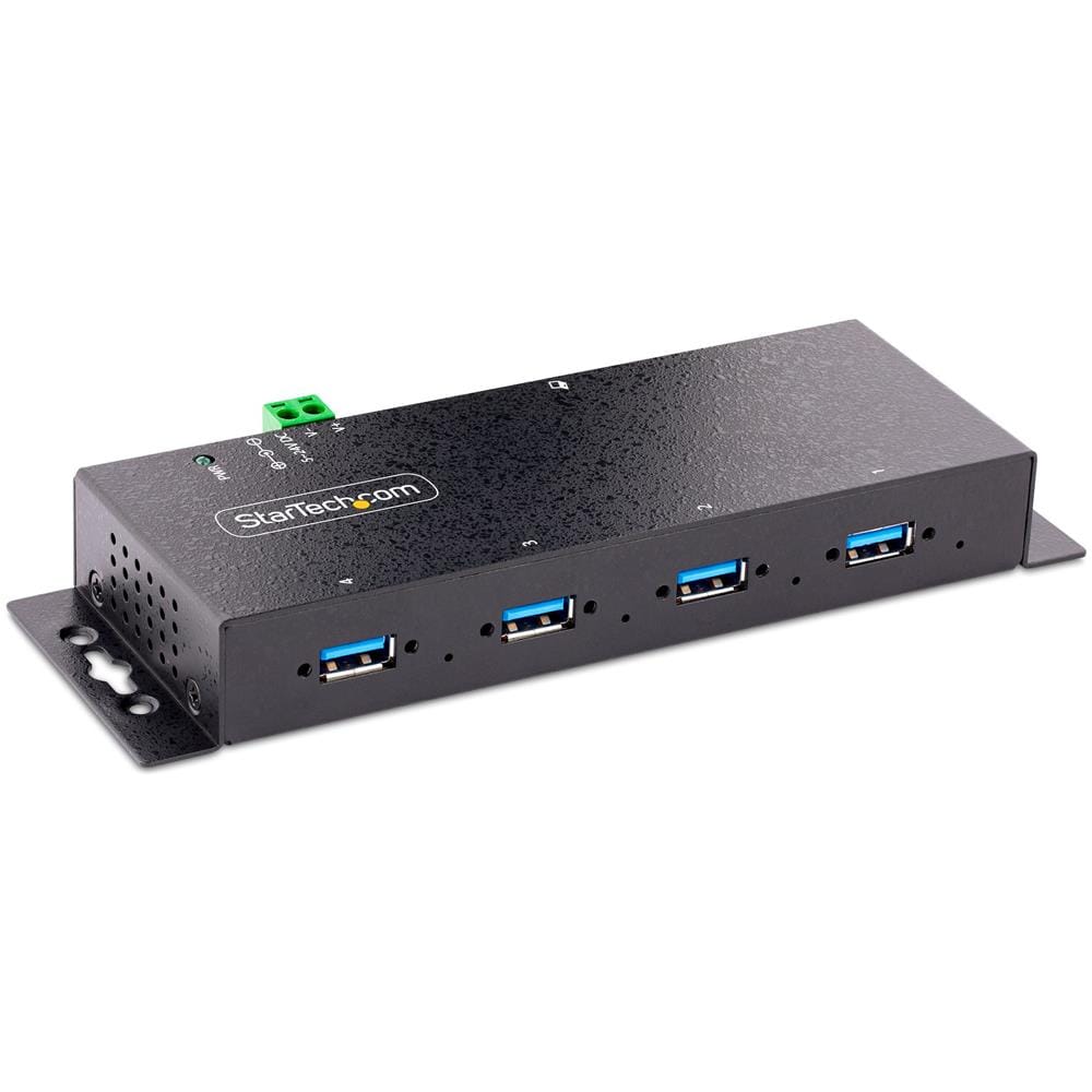 Hub USB 3.0 Industriale a 4 Porte - Multipresa USB Alimentata, ESD e Protezione da Sovratensione - Ciabatta USB-A 5Gbps Installabile a Parete /Scrivania /Barra DIN, Splitter USB con Porte Bloccabili - Foto 1