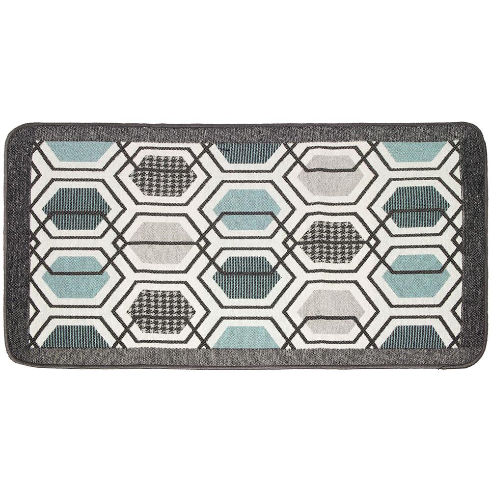 Tappeto Bagno Doccia Antiscivolo Mod. Vietri Tappetino Super Assorbente Cotone Pelo Corto 45x60 Azzurro - Foto 1