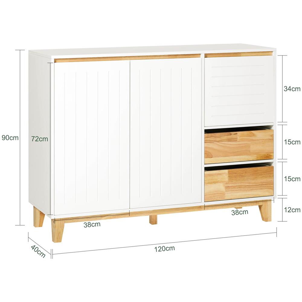 Credenza Mobile Da Cucina Armadio Cucina Mobile Da Ingresso Buffet Mobile Laterale Credenza Bassa Mobile Tv 120x40x90m Fsb75-wn Sobuy - Foto 2