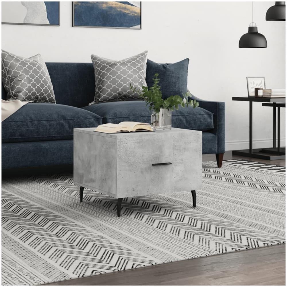 Tavolino Salotto Grigio Cemento 50x50x40 Cm Legno Multistrato - Foto 1