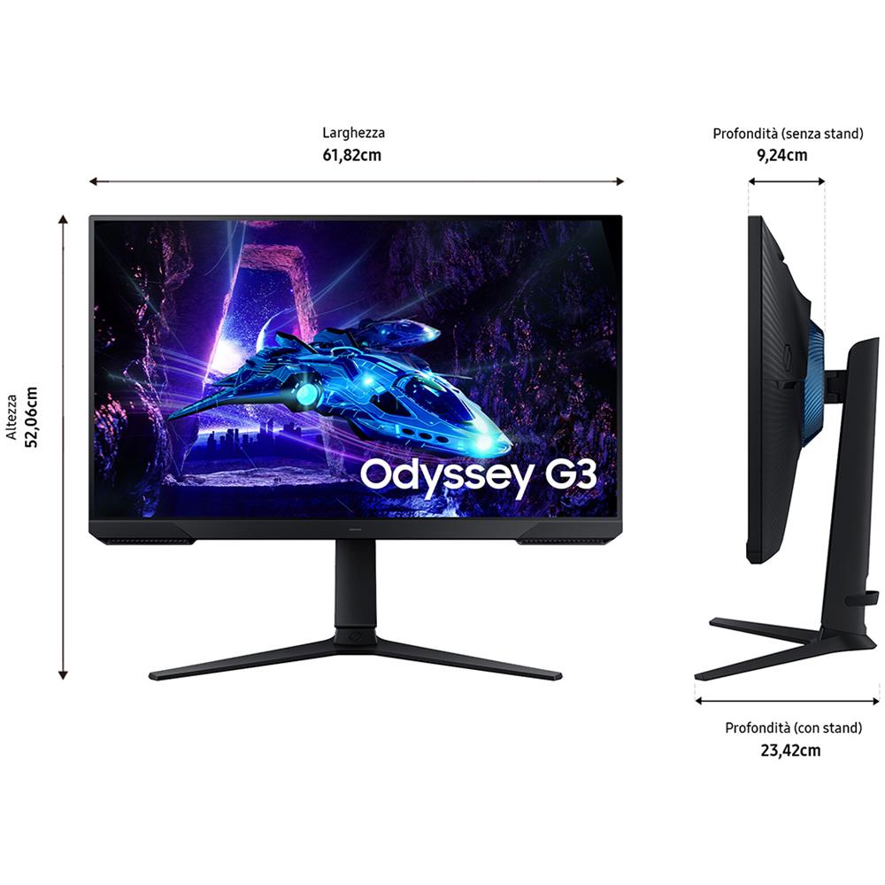Monitor 27" LED VA Gaming Odyssey G3 S27DG300EU Full HD 1920 x 1080 Pixel Tempo di Risposta 1 ms Frequenza di Aggiornamento 180 (Hz) - Foto 6