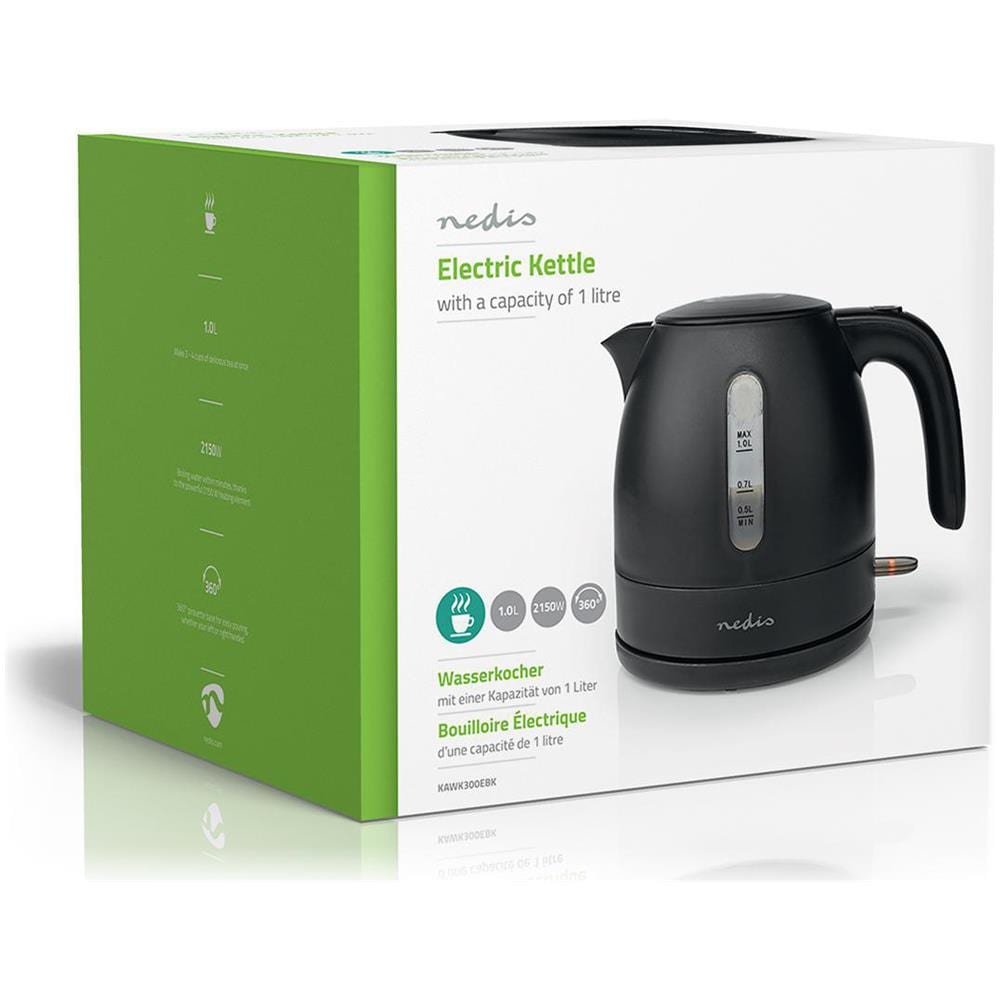 Bollitore Elettrico KAWK300EBK Capacita 1 L Potenza 2150 W Colore Nero - Foto 1