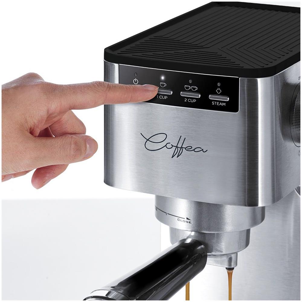 Macchina Caffé Cialde e Caffé Macinato PCEU0131 in Polvere Espresso Manuale con Erogatore di Vapore Colore Inox - Foto 10