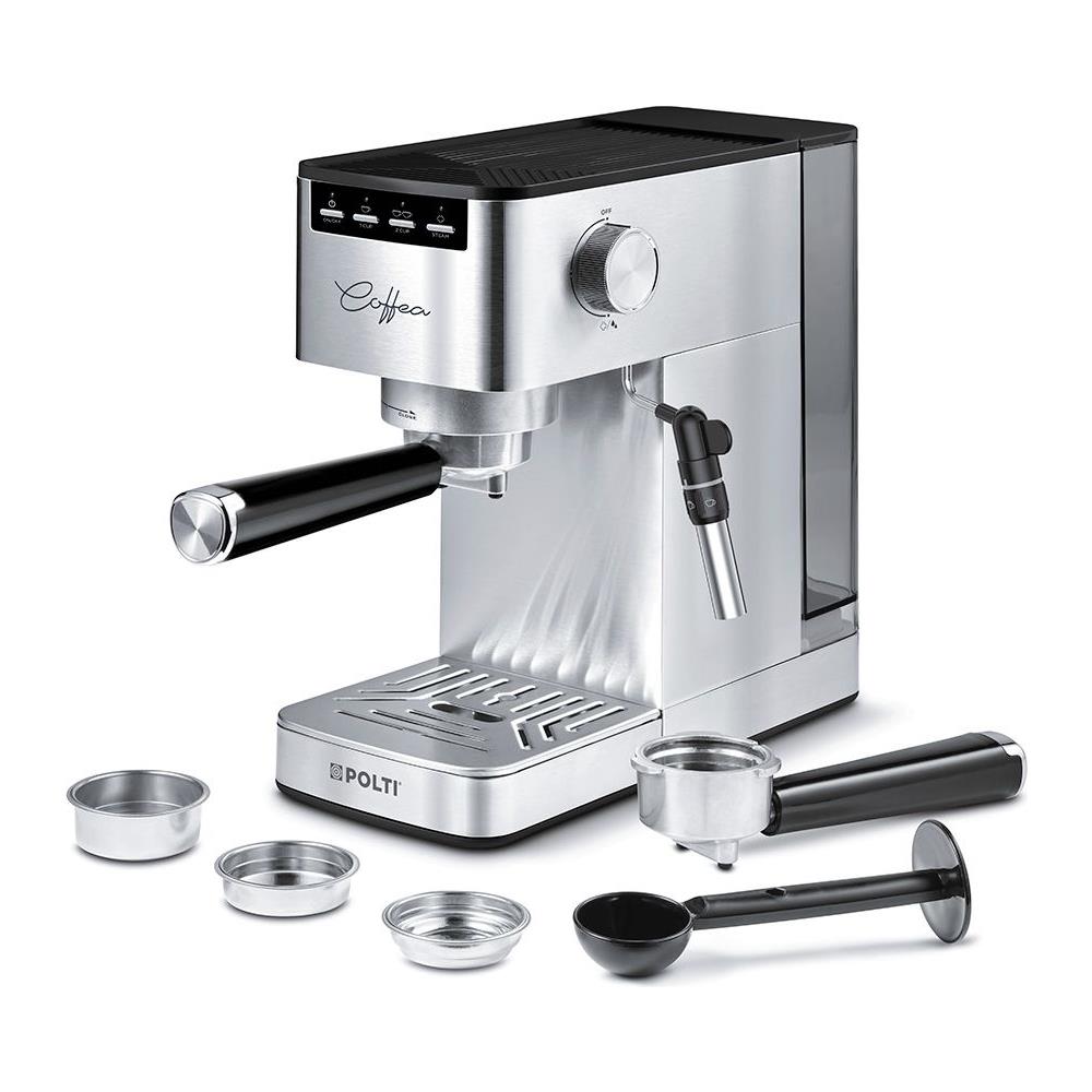 Macchina Caffé Cialde e Caffé Macinato PCEU0131 in Polvere Espresso Manuale con Erogatore di Vapore Colore Inox - Foto 2