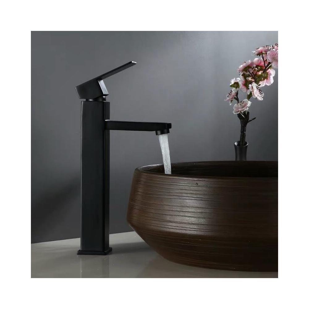 Rubinetto per lavabo da bagno, Blackswan, tipo M106, modello lungo nero, misura 29,8 cm - Foto 4
