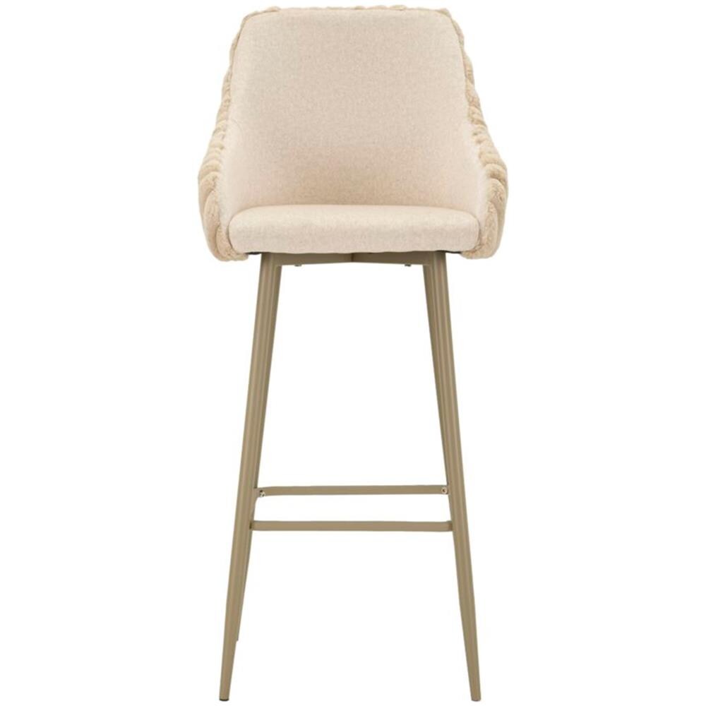 Sgabello da bar Alaska, seduta in tessuto, gamba in metallo, metallo, crema - Foto 2