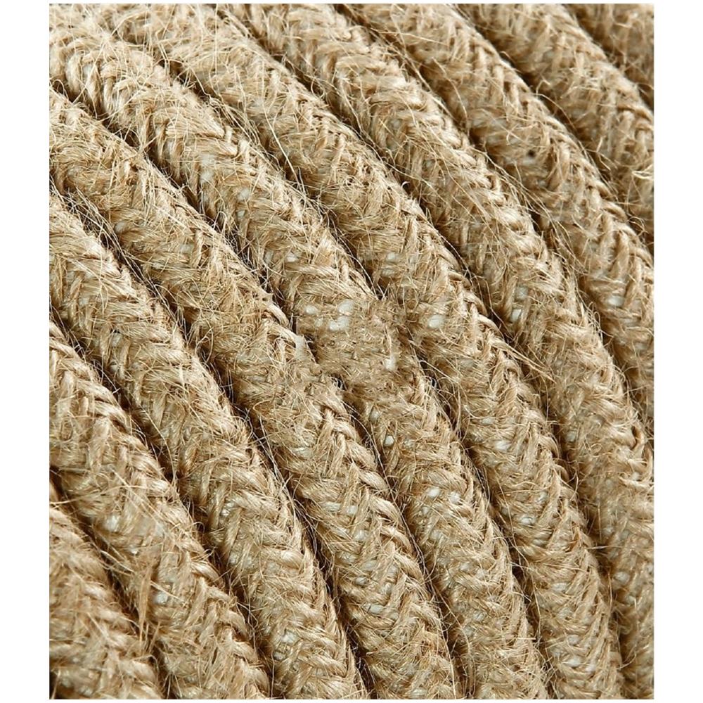 Cavo Elettrico Tondo Rivestito In Tessuto Colorato Filato Grezzo Canvas Juta 10 Metri 2x0,75 Rotondo Per Lampadari, Lampade, Abat Jour, Design. Made In Italy! - Foto 1