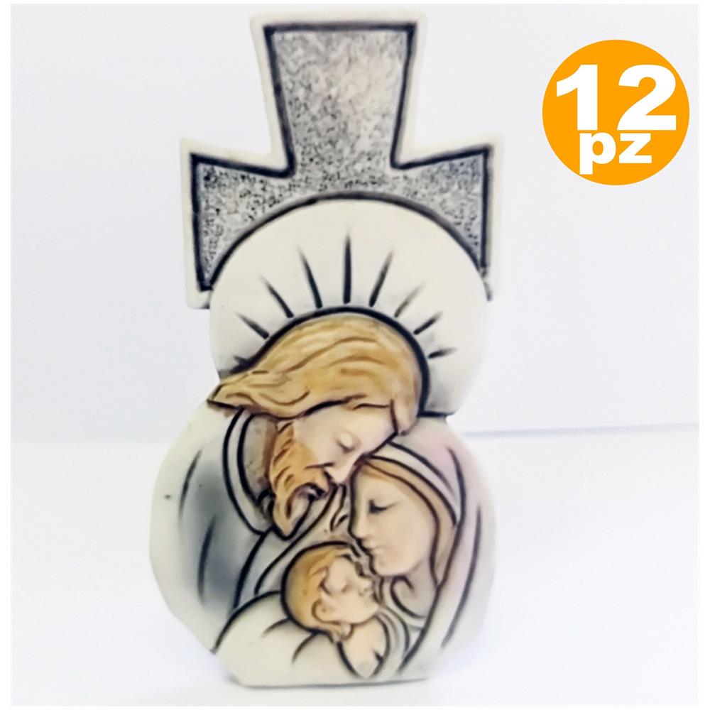 Set 12 Bomboniere Croce Nativita' Giuseppe Madonna Bianco Ceramica Soprammobile - Foto 1