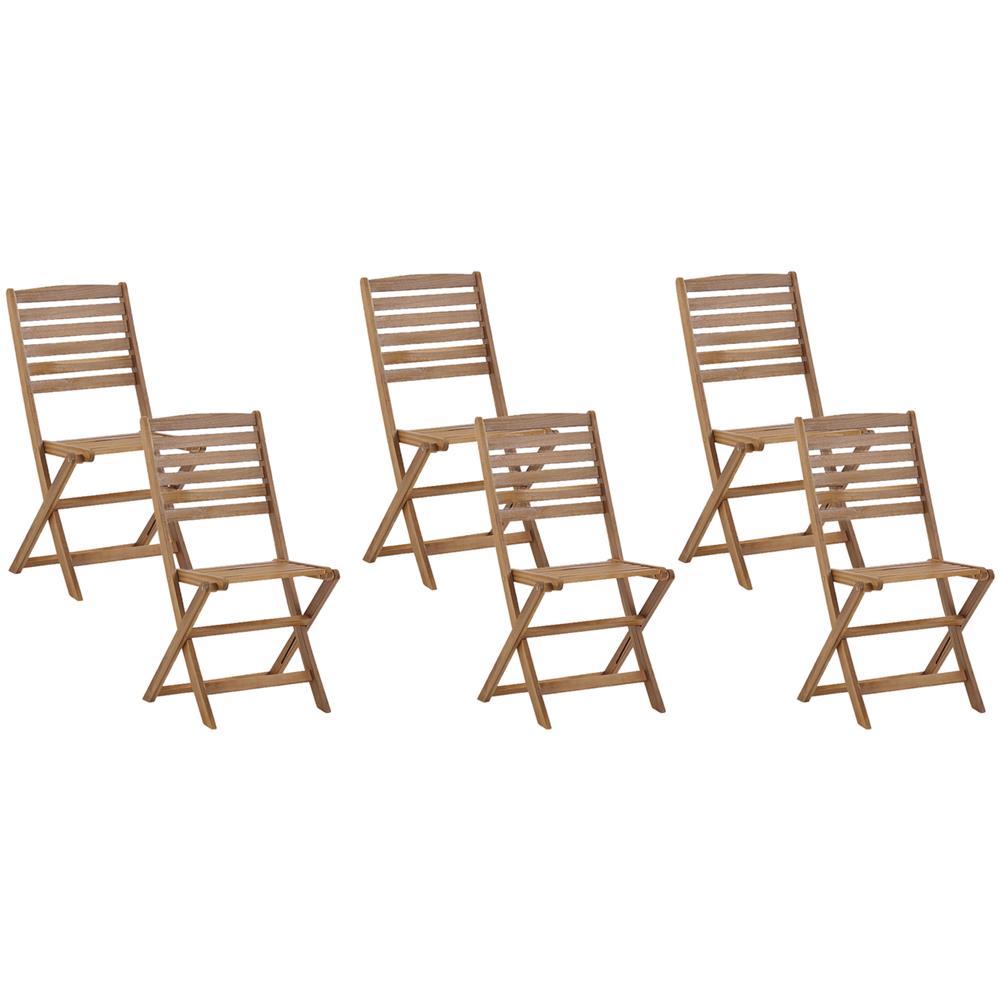 Set Di 6 Sedie Da Giardino In Legno Di Acacia Tolve - Foto 1