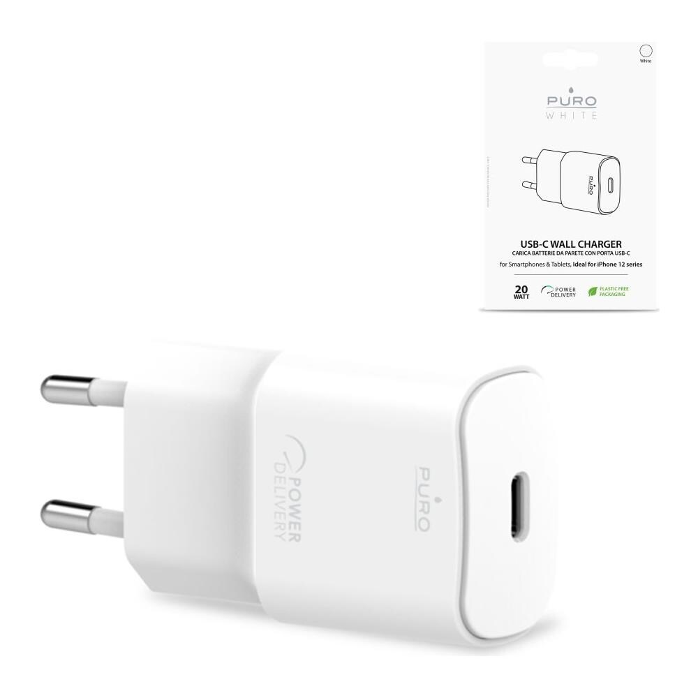 White Carica Batterie Da Rete 20w Usb-c Fast Charger Power Delivery | Bianco - Foto 1
