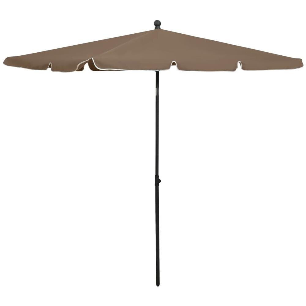 Ombrellone da Giardino con Palo 210x140 cm Tortora - Foto 1