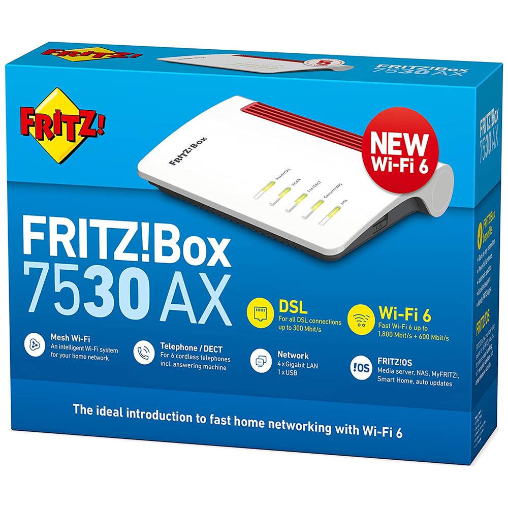 FRITZ Router Wireless FRITZ!Box 7530 AX DualBand 4x Gigabit