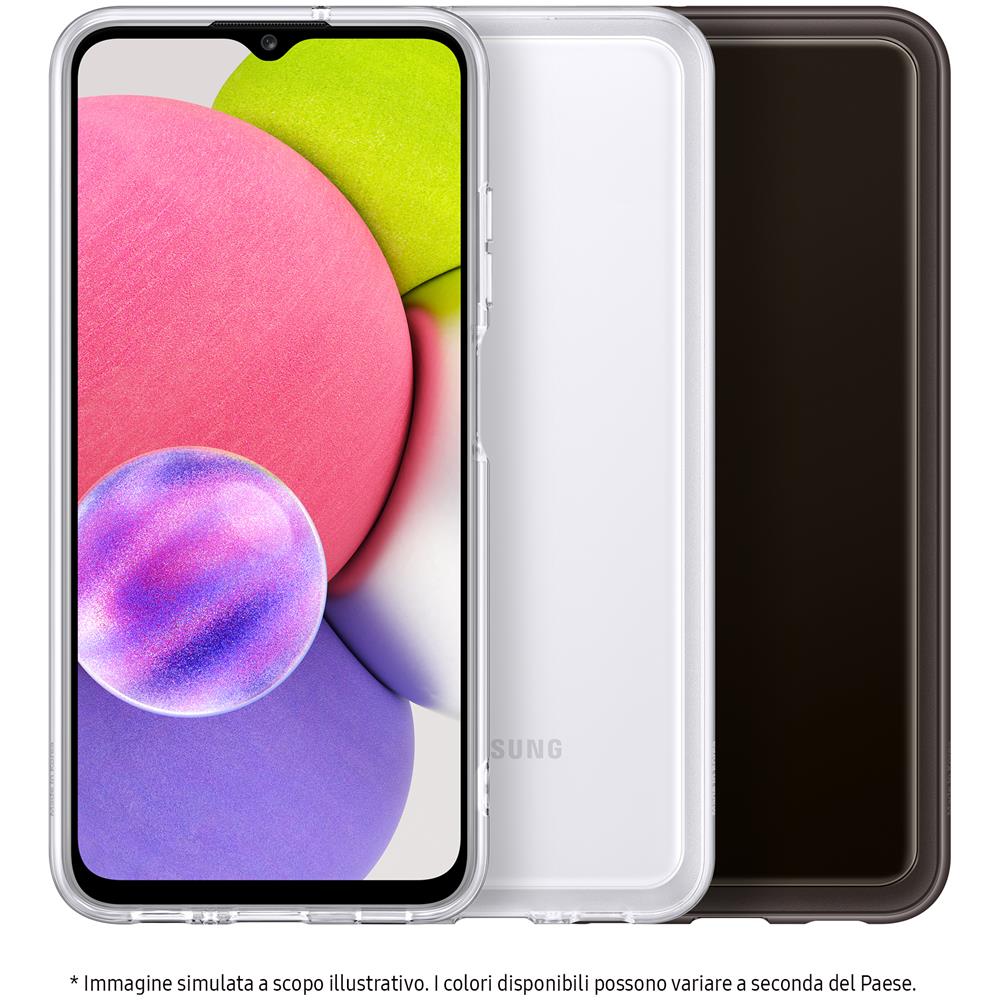 Custodia Soft Clear Cover Morbida Samsung Ef-qa038tbegeu Per Galaxy A03s Sm-a037 Black Nero - Foto 2