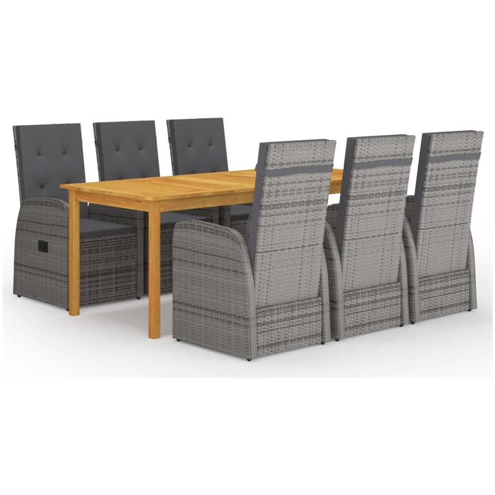 Set da Pranzo da Giardino 7 pz Grigio - Foto 1