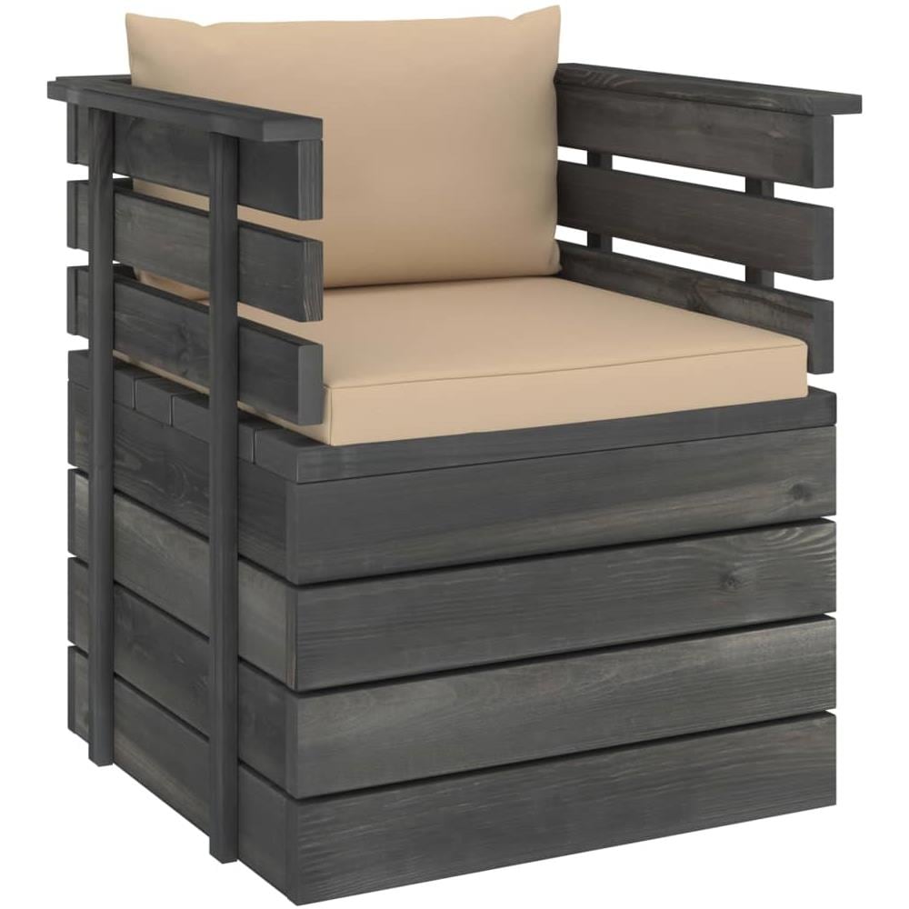 Poltrona da Giardino con Cuscini in Legno di Pino - Foto 1