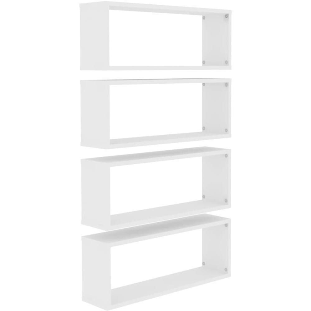 Mensole Parete a Cubo 4pz Bianche 60x15x23 cm Legno Multistrato - Foto 2