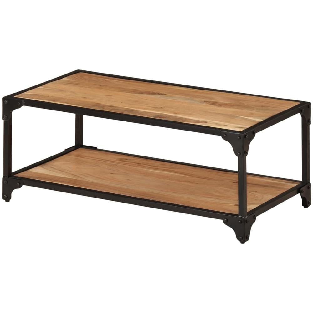 Tavolino Da Salotto 90x45x35 Cm In Legno Massello Di Acacia - Foto 1