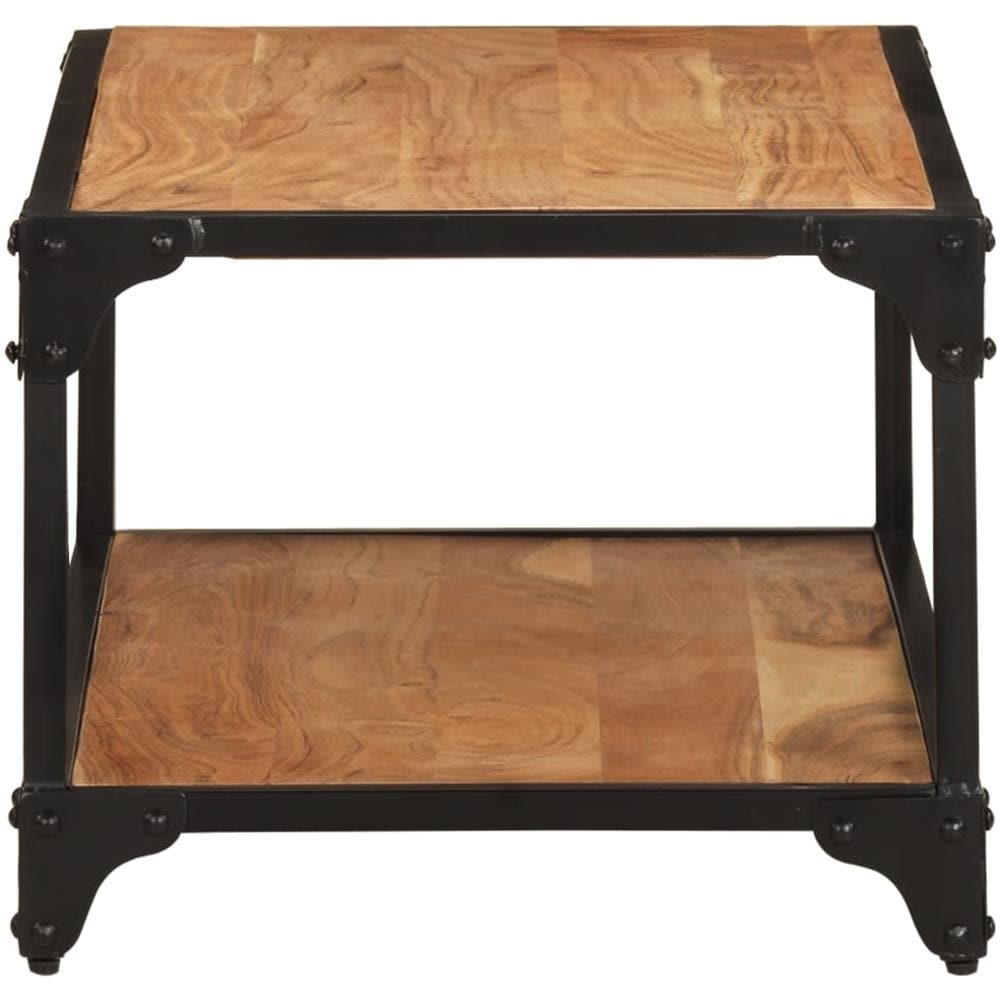 Tavolino Da Salotto 90x45x35 Cm In Legno Massello Di Acacia - Foto 3