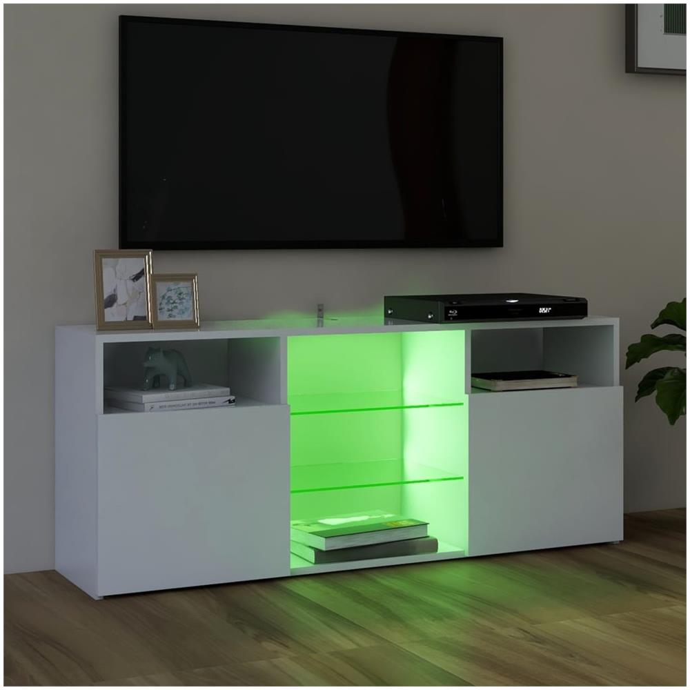 Mobile Porta TV con Luci LED Bianco 120x30x50 cm - Foto 2