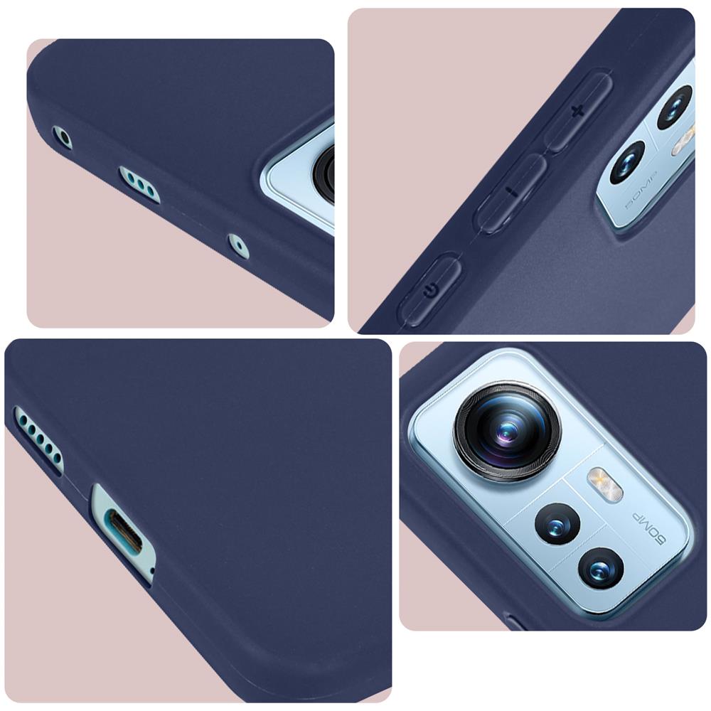 Cover Xiaomi 12 Lite Silicone Flessibile Finitura Opaca Blu Notte - Foto 2