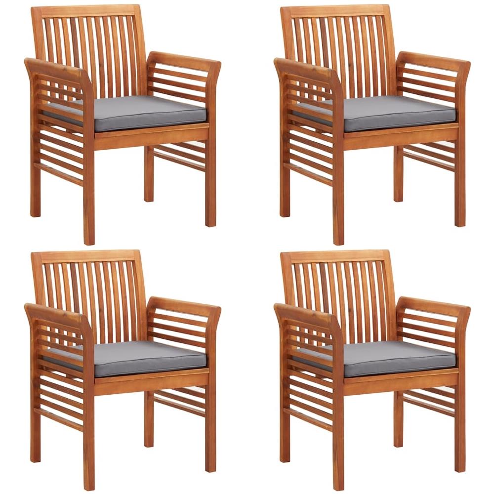 Sedie Da Pranzo Giardino Con Cuscini 4 Pz Legno Massello Acacia - Foto 1