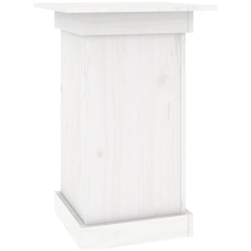 Portafiori Bianco 40x40x60 Cm In Legno Massello Di Pino - Foto 2