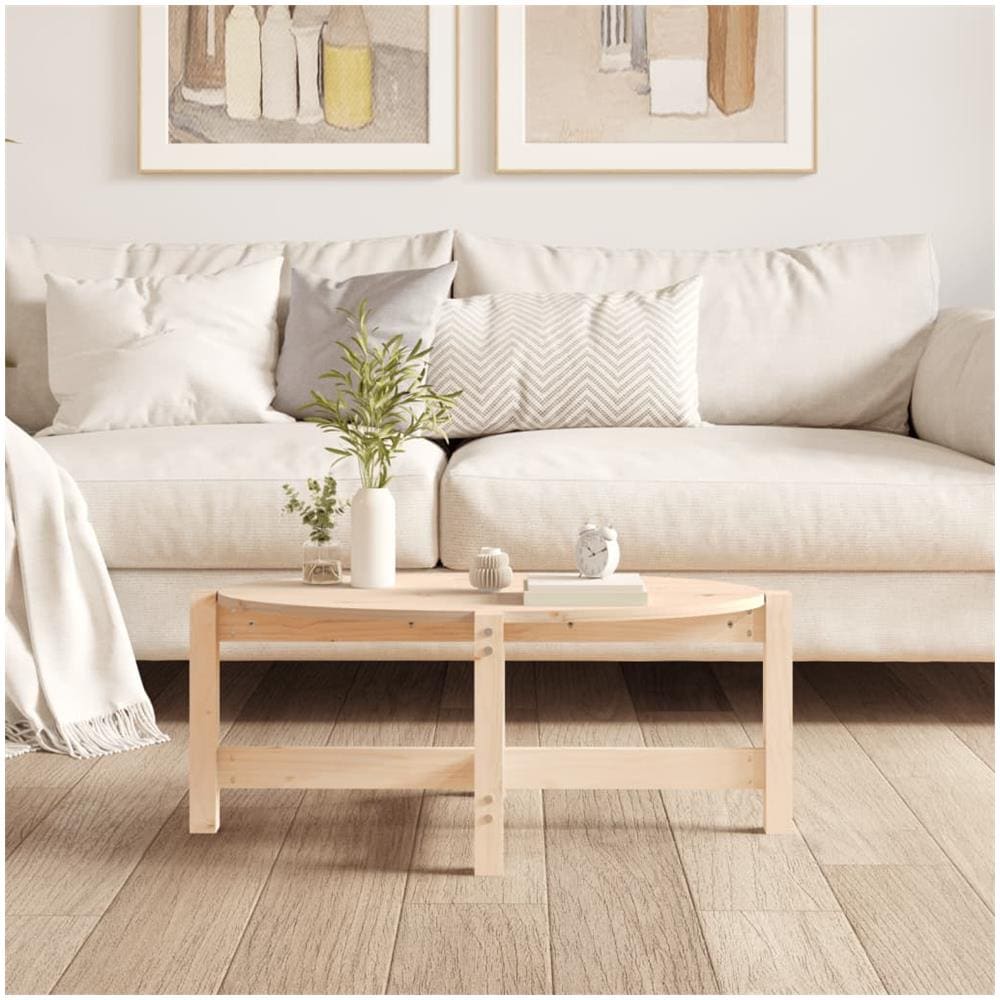 Tavolino da Salotto 87x48x35 cm in Legno Massello di Pino - Foto 3