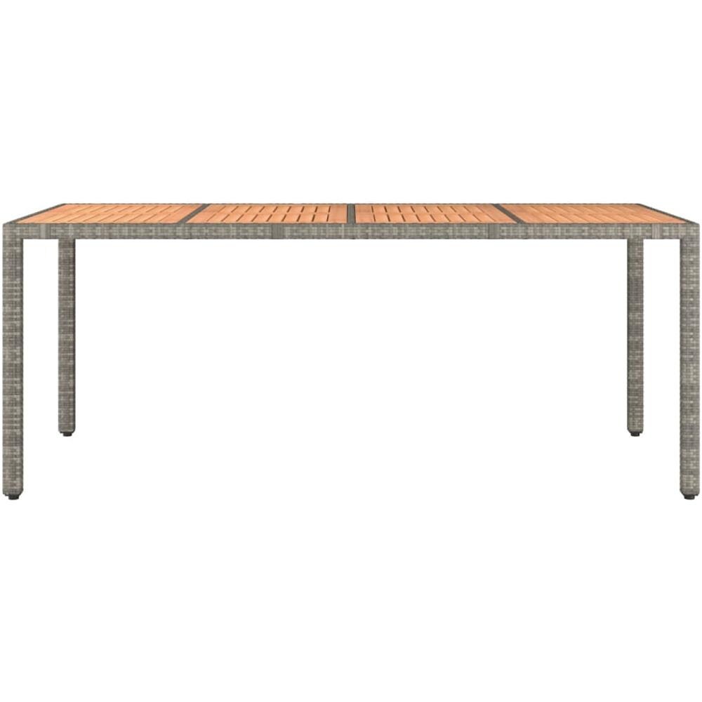 Tavolo Giardino Piano Legno Grigio Polyrattan E Massello Acacia - Foto 2