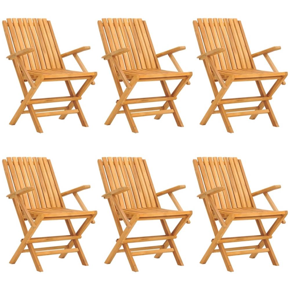 Sedie Da Giardino Pieghevoli 6pz 61x67x90cm Legno Massello Teak - Foto 2