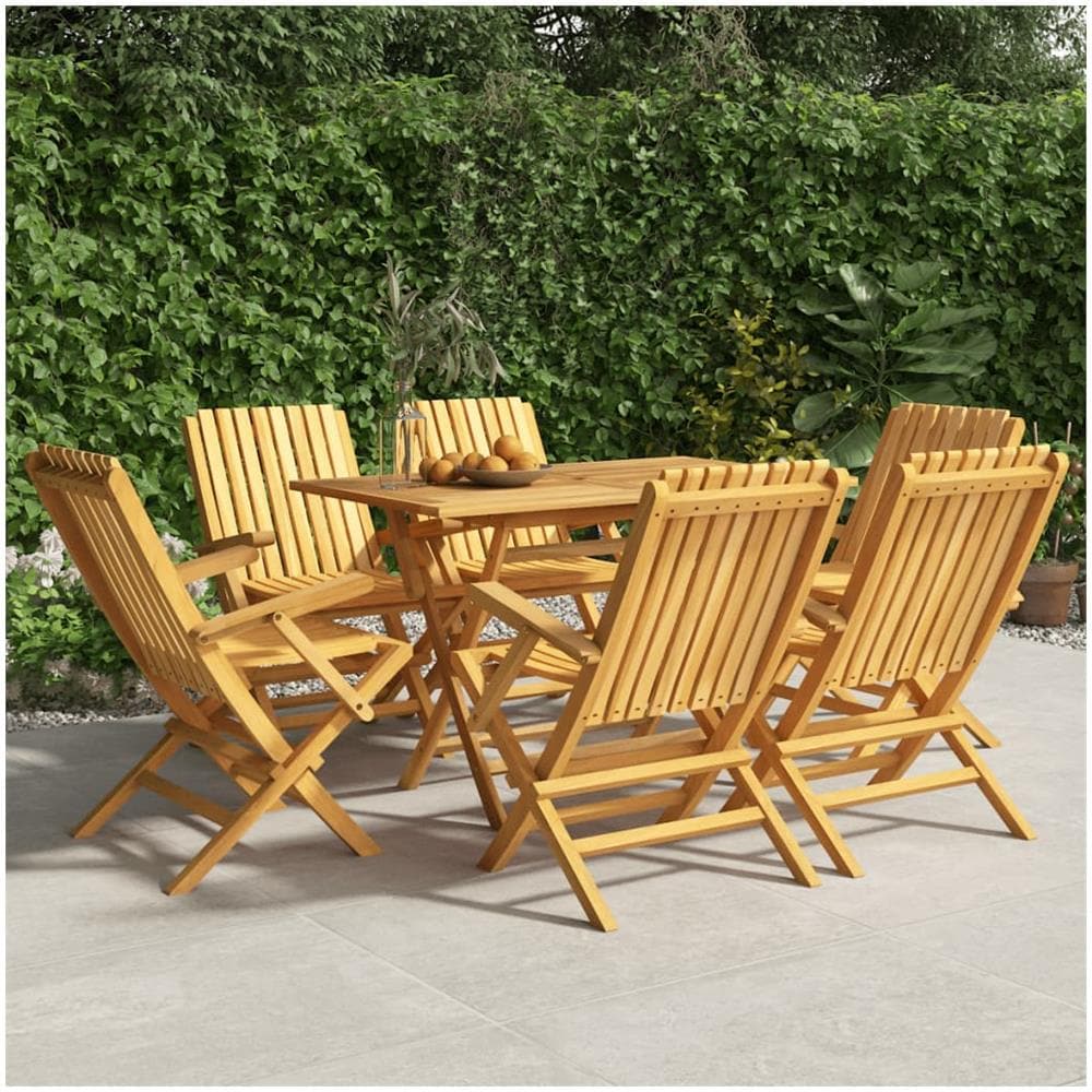 Sedie Da Giardino Pieghevoli 6pz 61x67x90cm Legno Massello Teak - Foto 1
