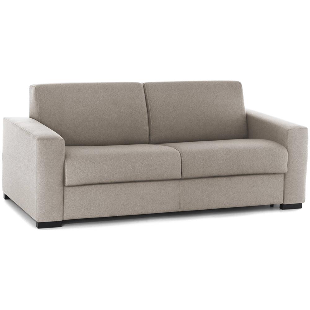 Divano Fisso Marzia, Divano A 2 Posti Large, 100% Made In Italy, Sofà Soggiorno, In Tessuto Imbottito, Con Braccioli Slim, Cm 180x95h90, Tortora - Foto 2