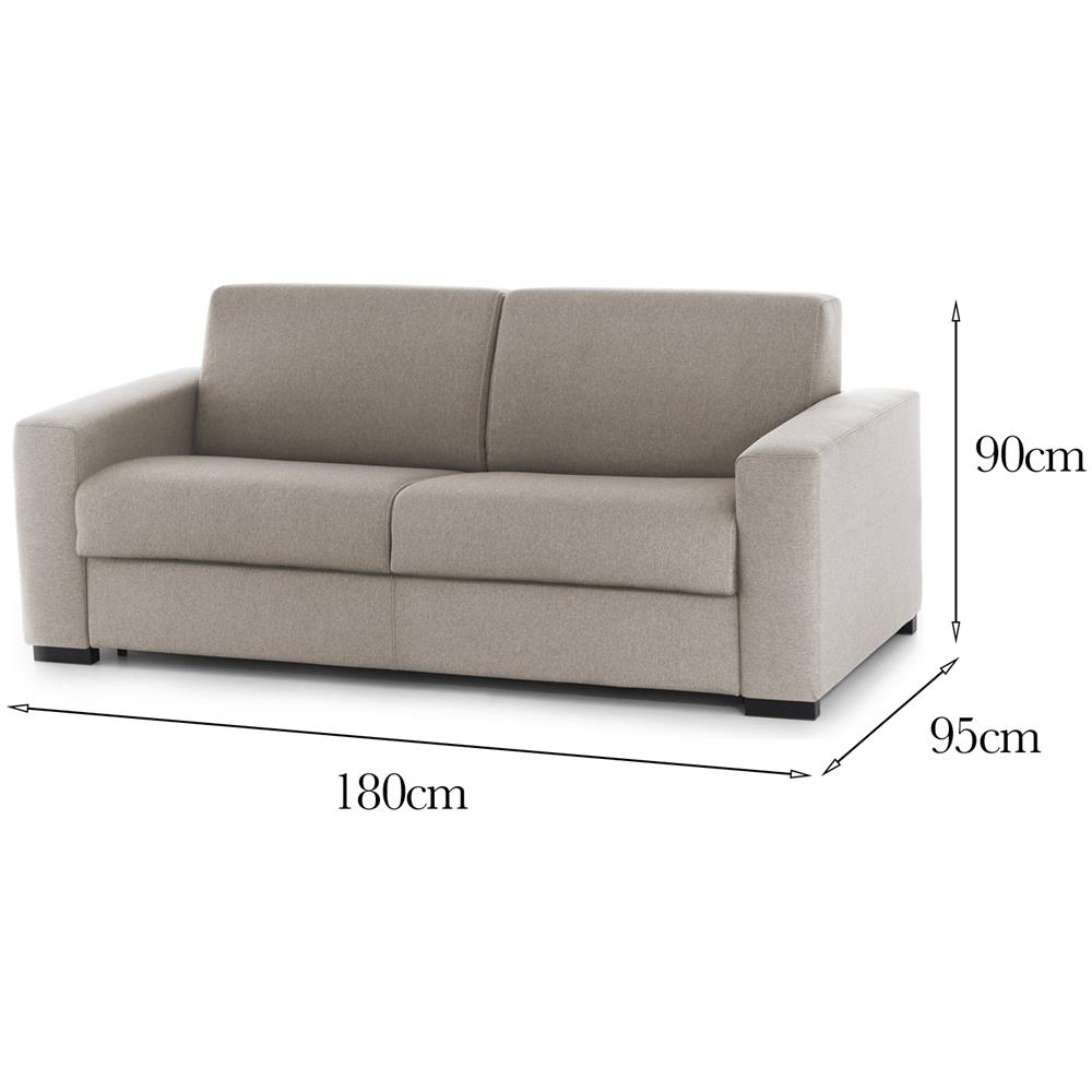 Divano Fisso Marzia, Divano A 2 Posti Large, 100% Made In Italy, Sofà Soggiorno, In Tessuto Imbottito, Con Braccioli Slim, Cm 180x95h90, Tortora - Foto 4