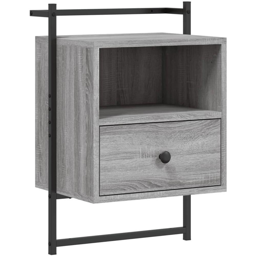 Comodino A Muro Grigio Sonoma 40x30x61 Cm Legno Multistrato - Foto 2