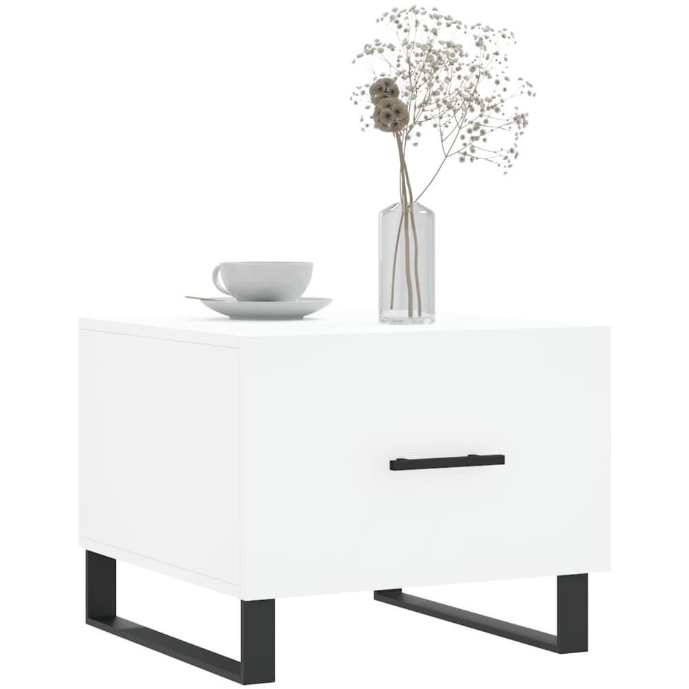 Tavolino Da Salotto Bianco 50x50x40 Cm In Legno Multistrato - Foto 3