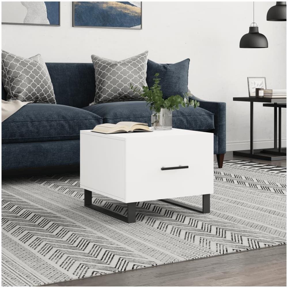 Tavolino Da Salotto Bianco 50x50x40 Cm In Legno Multistrato - Foto 1