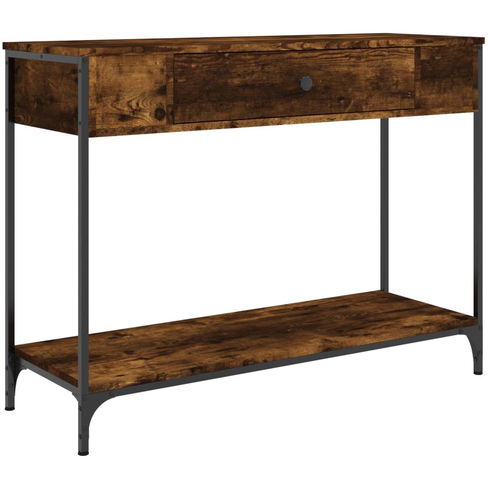 Tavolino Consolle Rovere Fumo 100x34,5x75cm Legno Multistrato - Foto 2