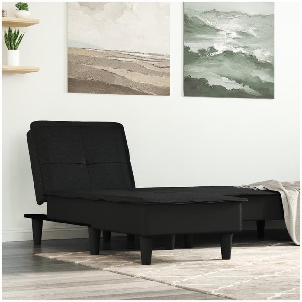 Chaise Longue In Tessuto Nero - Foto 1