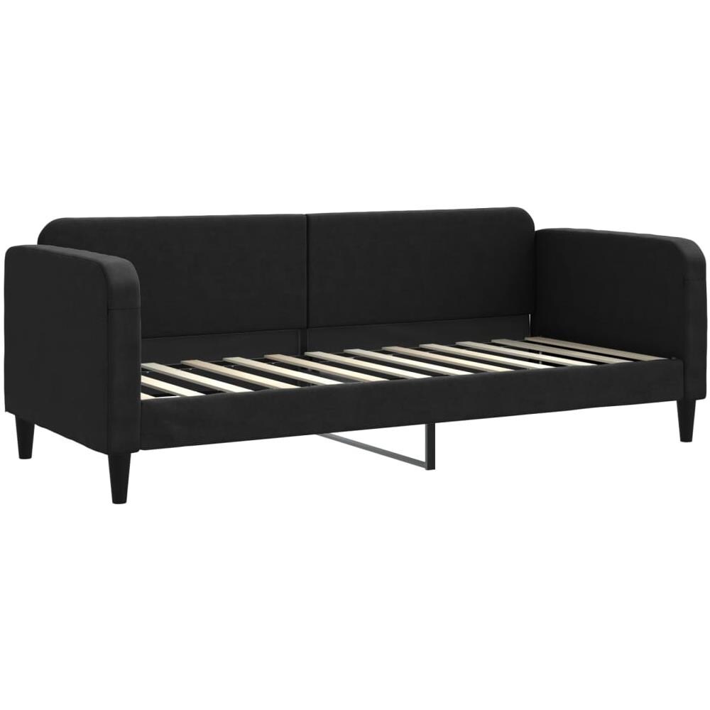 Letto Da Giorno Nero 80x200 Cm In Tessuto - Foto 1