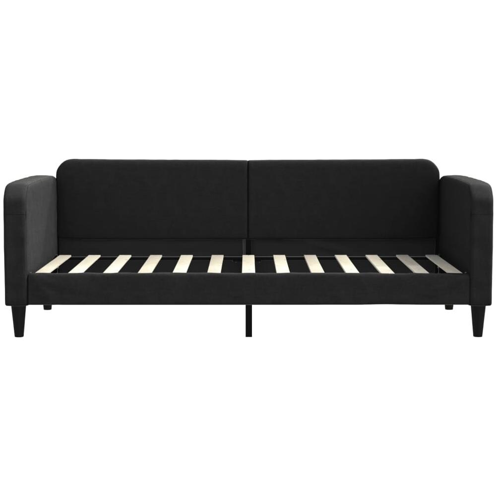 Letto Da Giorno Nero 80x200 Cm In Tessuto - Foto 2