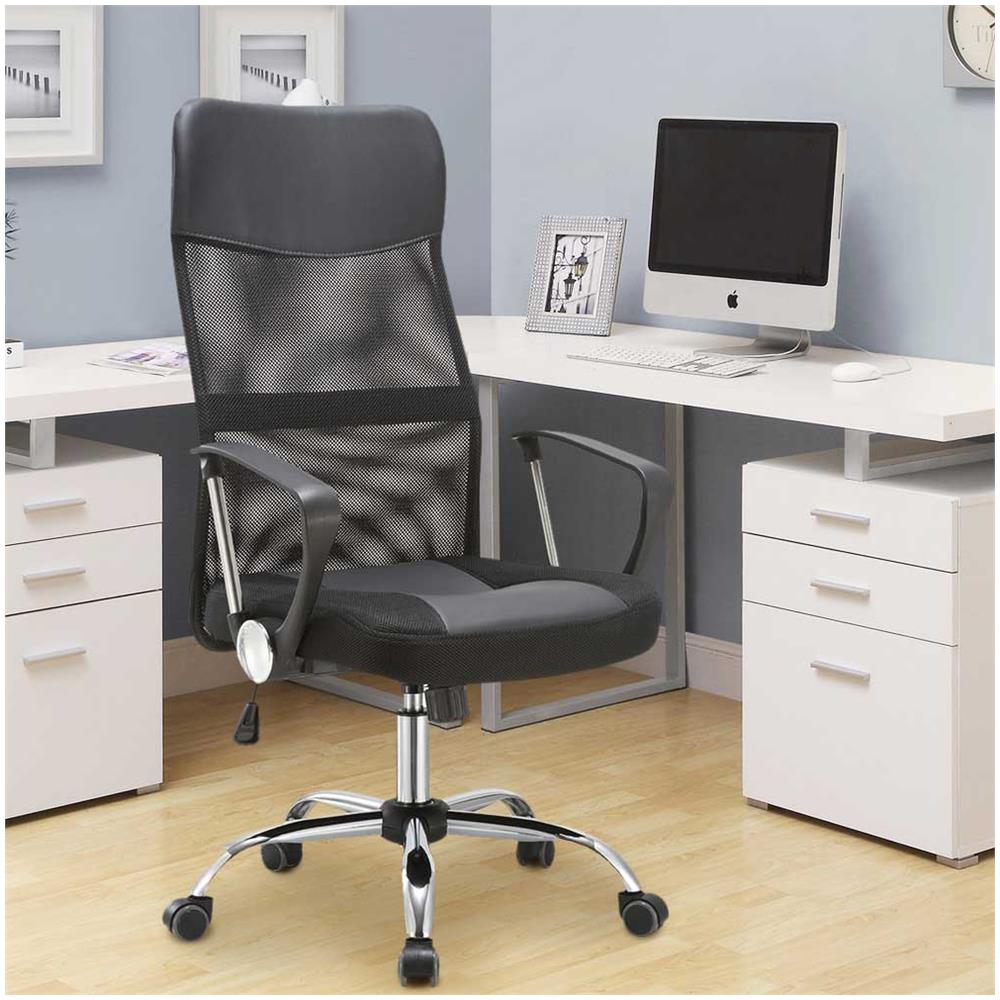 Poltrona Sedia Scrivania Ufficio Presidenziale Girevole Direzionale Pelle Nero - Foto 4