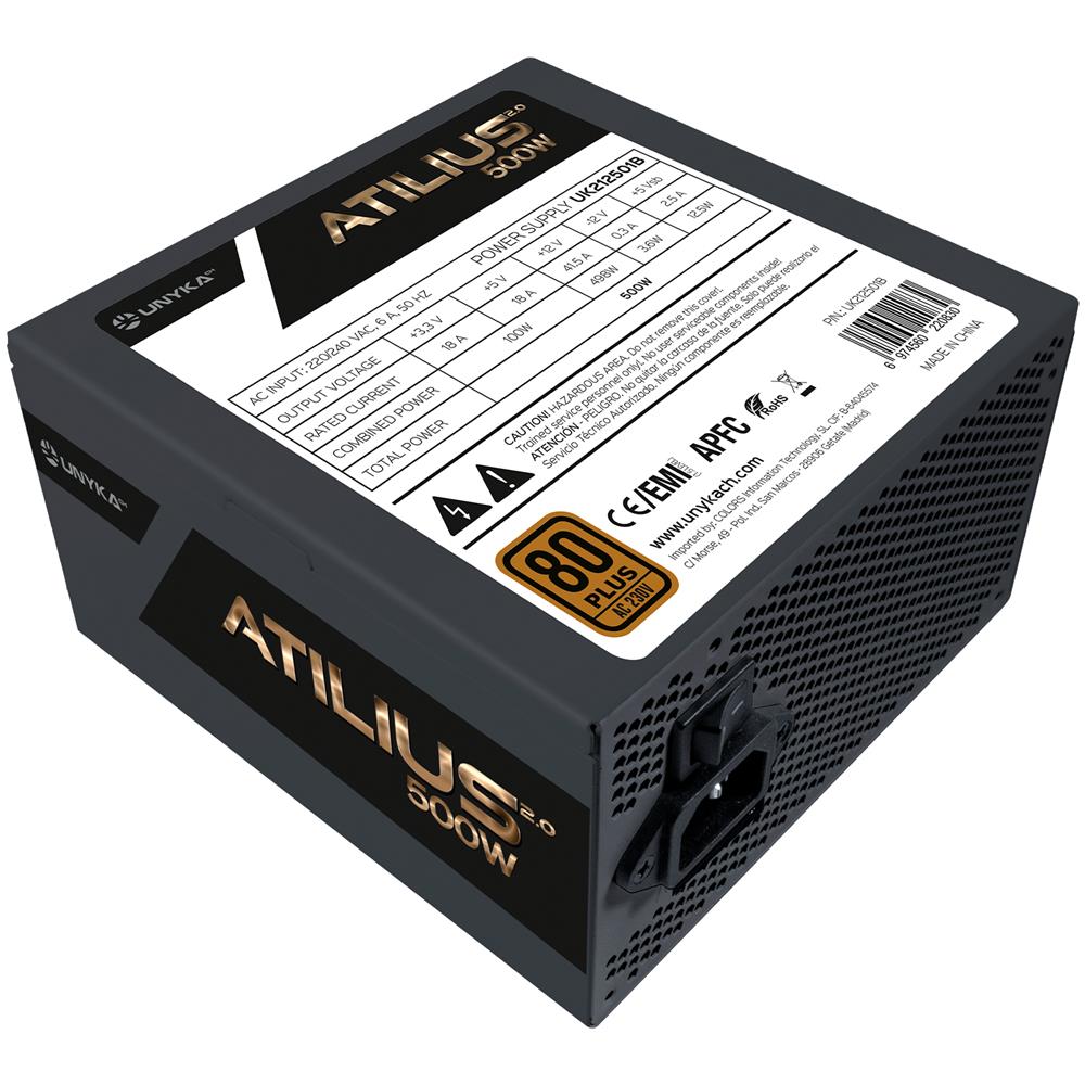 ATX Atilius 2.0 Black 500W 80+ Bronze alimentatore per computer 20+4 pin ATX Nero - Foto 2