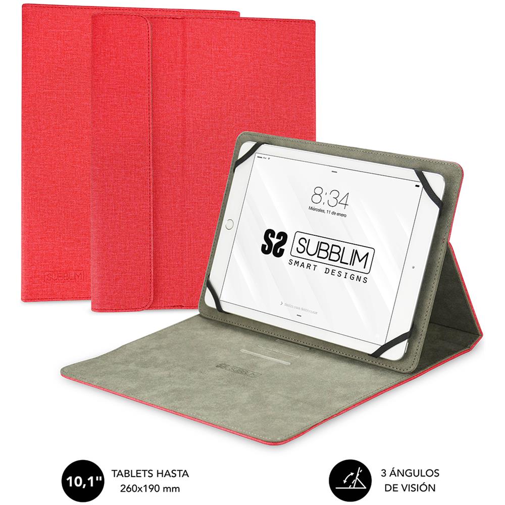 SUB-CUT-1CT002 custodia per tablet 25,6 cm (10.1") Custodia a libro Rosso - Foto 1