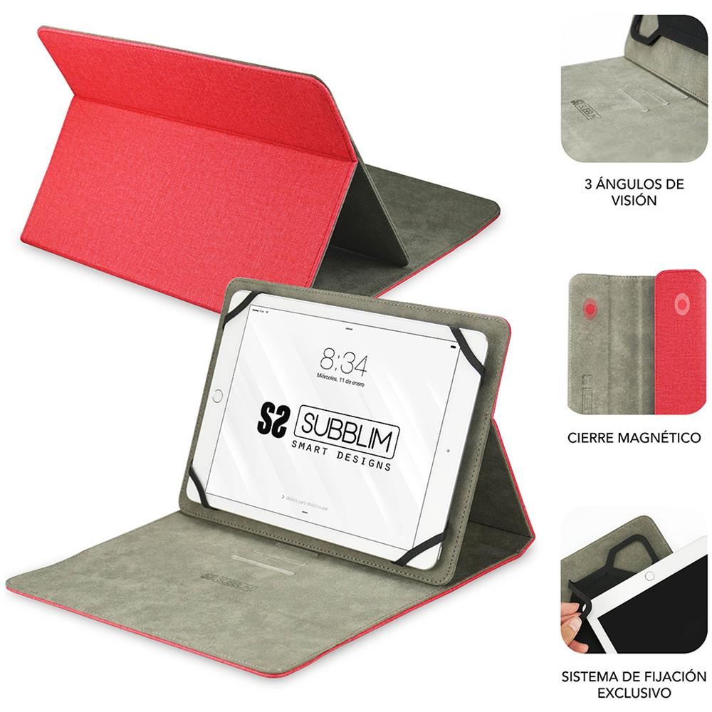 SUB-CUT-1CT002 custodia per tablet 25,6 cm (10.1") Custodia a libro Rosso - Foto 2