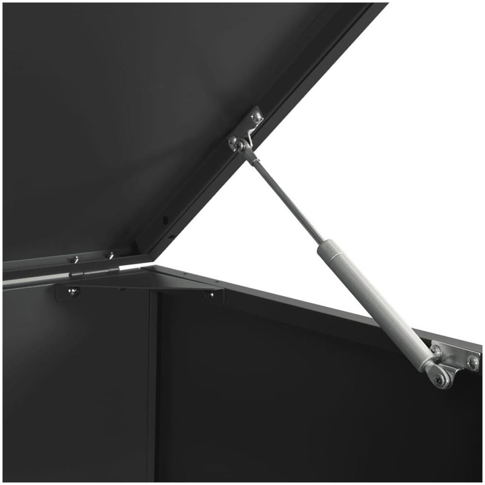 Copribidone con Ruote per 2 Bidoni Nera 138x79x117cm in Acciaio - Foto 10
