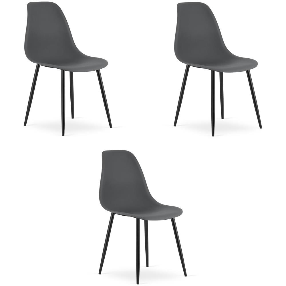 WAT Sedia da scrivania moderna grigio scuro x3 - Foto 1
