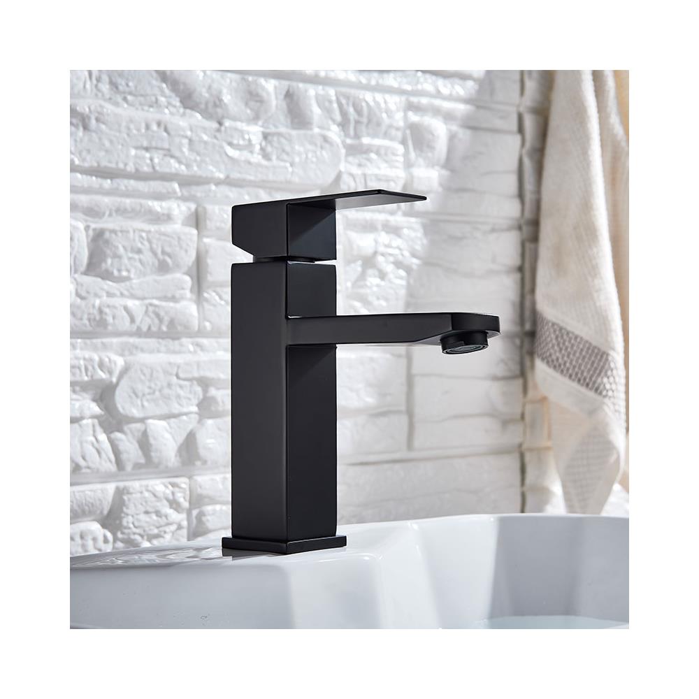 Rubinetto per lavabo da bagno, Blackswan, tipo M105, modello corto nero, misura 18,7 cm - Foto 2