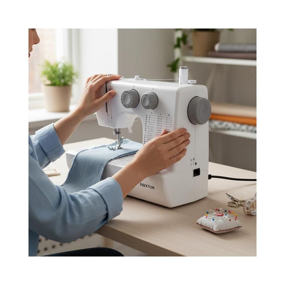 Macchina Da Cucire P135, 45 Punti, Asola Automatica In 4 Fasi, Infila Ago Automatico, Zigzag Elastico, Doppia Velocità E Luce Integrata Per Riparazioni E Lavori Creativi - Foto 2