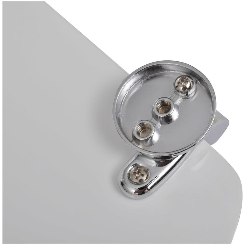 Sedile Wc In Mdf Coperchio Chiusura Forte Con Disegno Semplice Bianco - Foto 19
