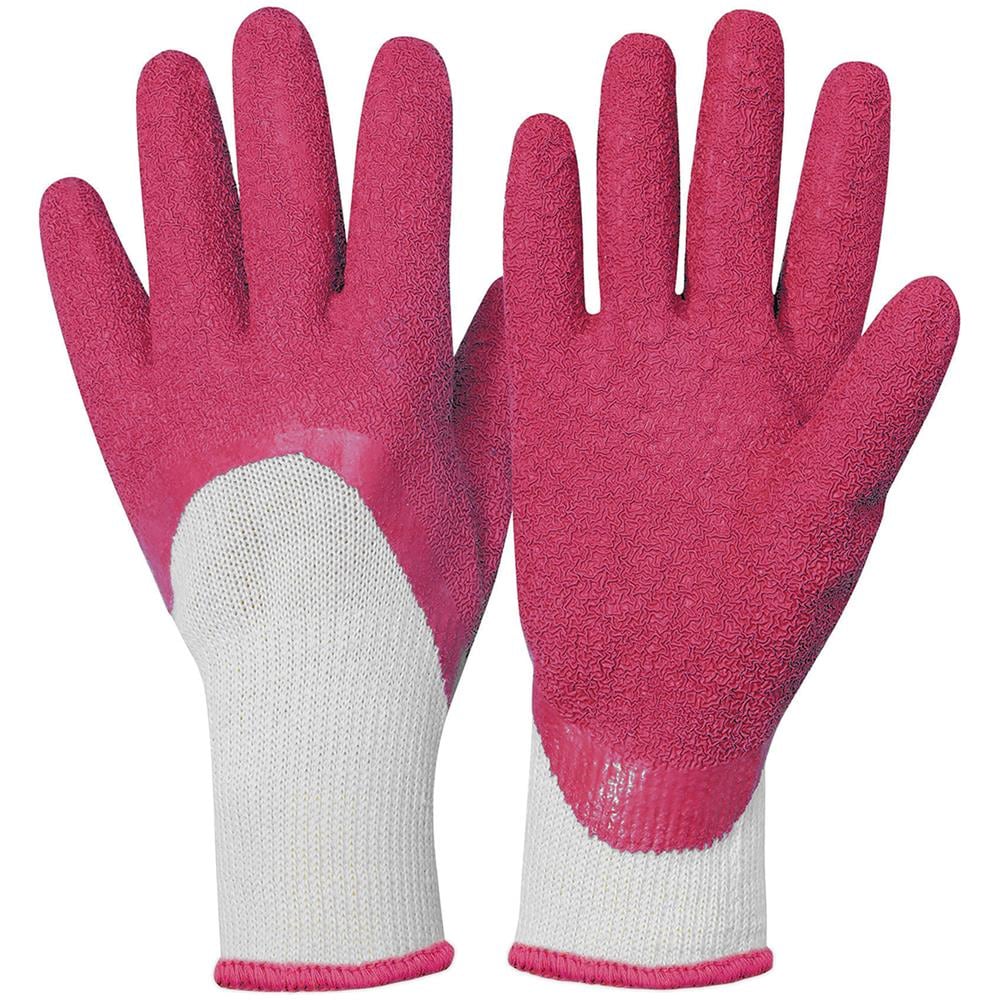 Guanti Fushia - Coppia Di Guanti Protettivi Multiuso In Lattice - Protezione Ideale Per Il Bricolage E Il Giardinaggio In Ambienti Umidi - Guanti Da Piantagione - Rosa E Bianco - Foto 1