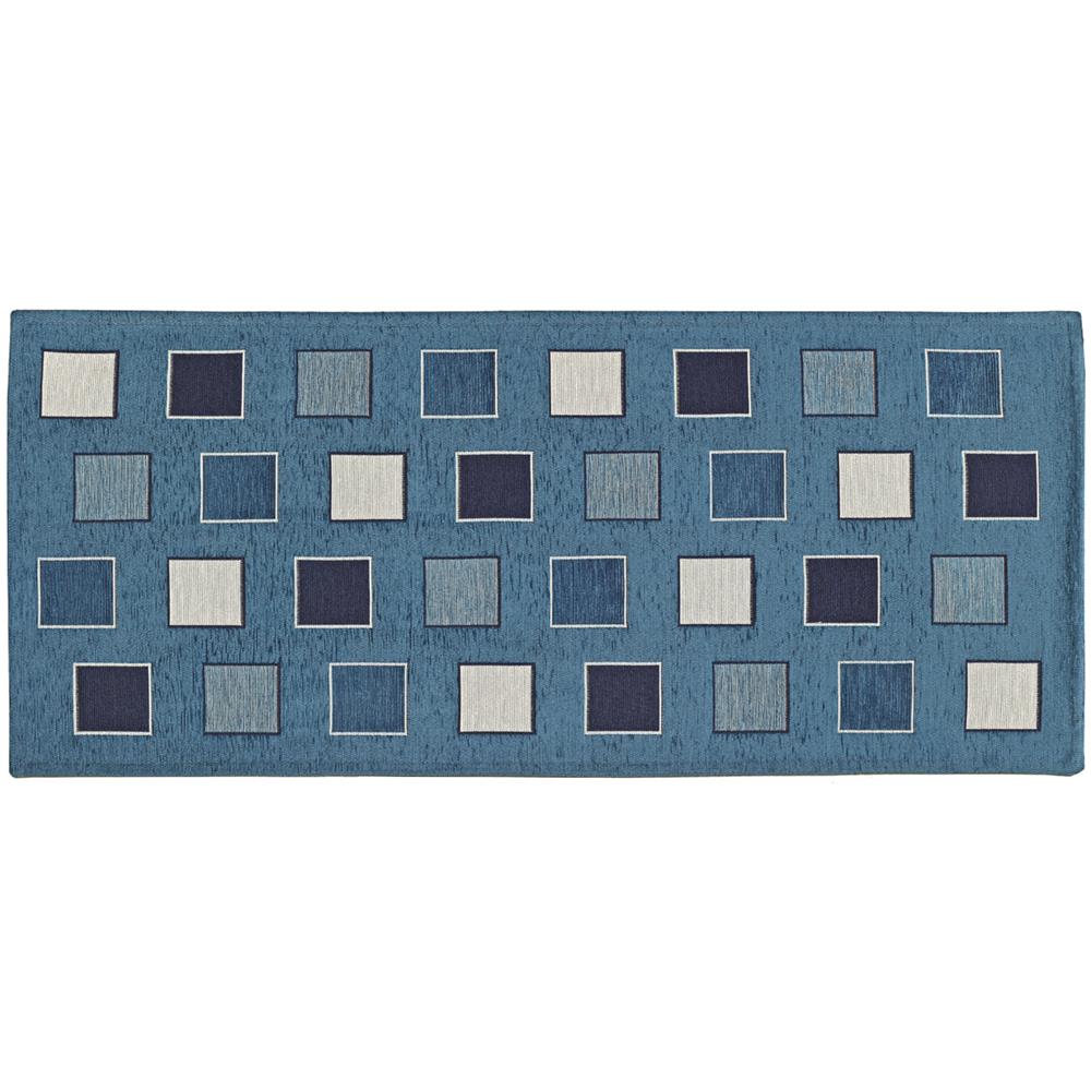 Tappeto Passatoia Runner Cucina Antiscivolo Lavabile Disegno Square Suardi 55x115 Jeans - Foto 1